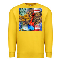 Lemon statue of liberty american flag Premium Sweatshirt - BundleAndBundleShop