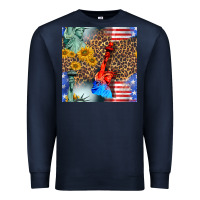 Navy statue of liberty american flag Premium Sweatshirt - BundleAndBundleShop