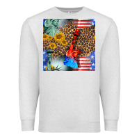 Oatmeal Heather statue of liberty american flag Premium Sweatshirt - BundleAndBundleShop