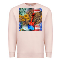 Pale Pink statue of liberty american flag Premium Sweatshirt - BundleAndBundleShop