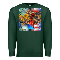 Sports Green statue of liberty american flag Premium Sweatshirt - BundleAndBundleShop