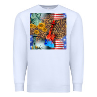 White statue of liberty american flag Premium Sweatshirt - BundleAndBundleShop