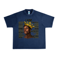 Navy afro man black king i am Urban Heavy Tee - texasbilliewilder