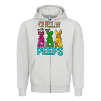 Dove Grey Chillin with my peeps Ester Day Zipper Hoodie - Neo Western
