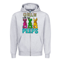 Heather Grey Chillin with my peeps Ester Day Zipper Hoodie - Neo Western