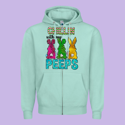 Chillin With My Peeps Ester Day Zipper Hoodie Designed By Neo Western