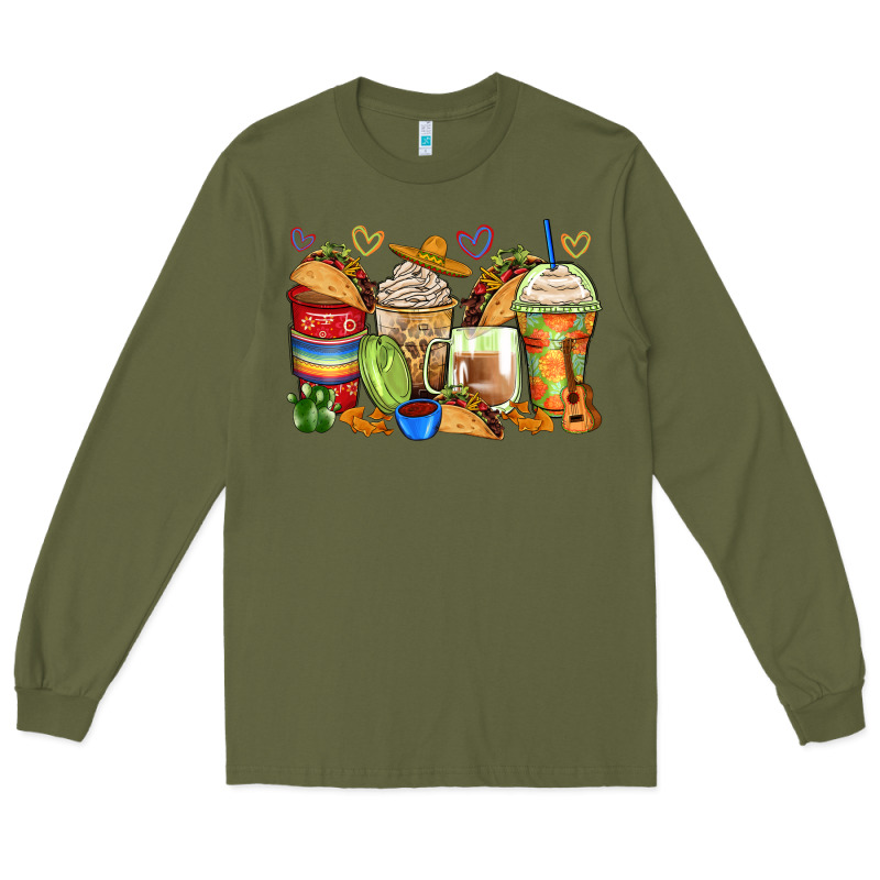 Tacos Coffee Cups Long Sleeve Tee by Zillion Design Studio | Teevron
