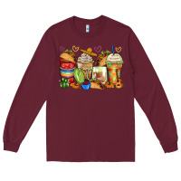 Burgundy tacos coffee cups Long Sleeve Tee - Zillion Design Studio