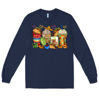 Navy tacos coffee cups Long Sleeve Tee - Zillion Design Studio