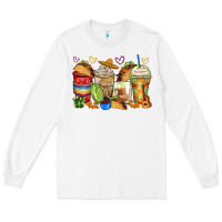 White tacos coffee cups Long Sleeve Tee - Zillion Design Studio