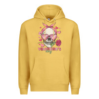 Antique Gold valentine's day skull Premium Hoodie - MaliasSmallBusiness