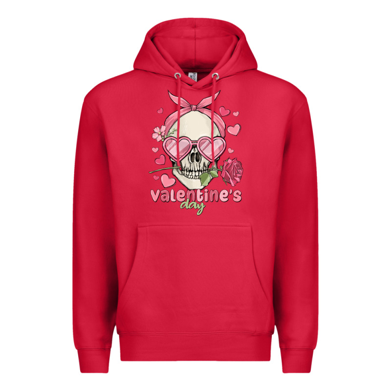 Valentine's Day Skull Premium Hoodie by MaliasSmallBusiness | Teevron
