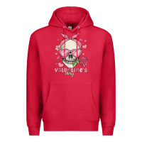 Cardinal valentine's day skull Premium Hoodie - MaliasSmallBusiness