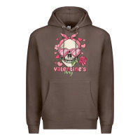Coffee valentine's day skull Premium Hoodie - MaliasSmallBusiness