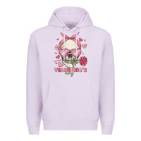Lilac valentine's day skull Premium Hoodie - MaliasSmallBusiness