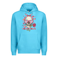 Ocean Blue valentine's day skull Premium Hoodie - MaliasSmallBusiness