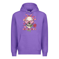 Purple valentine's day skull Premium Hoodie - MaliasSmallBusiness