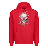 Red valentine's day skull Premium Hoodie - MaliasSmallBusiness