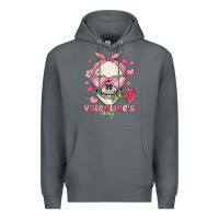 Rock valentine's day skull Premium Hoodie - MaliasSmallBusiness