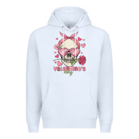 White valentine's day skull Premium Hoodie - MaliasSmallBusiness
