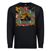 Black dump truck seamles pattern Premium Sweatshirt - BundleAndBundleShop