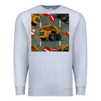 Heather Grey dump truck seamles pattern Premium Sweatshirt - BundleAndBundleShop