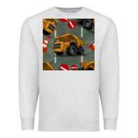 Oatmeal Heather dump truck seamles pattern Premium Sweatshirt - BundleAndBundleShop