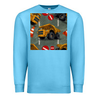 Ocean Blue dump truck seamles pattern Premium Sweatshirt - BundleAndBundleShop