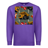 Purple dump truck seamles pattern Premium Sweatshirt - BundleAndBundleShop