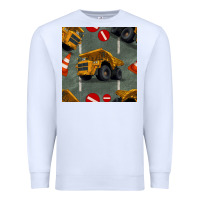 White dump truck seamles pattern Premium Sweatshirt - BundleAndBundleShop