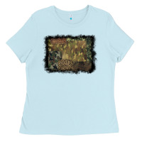 Baby Blue camouflage leopard background Ladies Tee - BarkalooDesign