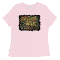 Bubblegum Pink camouflage leopard background Ladies Tee - BarkalooDesign