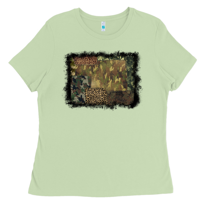 Camouflage Leopard Background Ladies Tee by BarkalooDesign | Teevron
