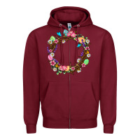 Burgundy Crown of thorns Easter Day Zipper Hoodie - Neo Western