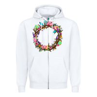 White Crown of thorns Easter Day Zipper Hoodie - Neo Western