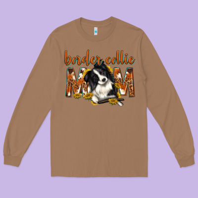 Western Border Collie Mom Long Sleeve Tee Designed By Texasbilliewilder