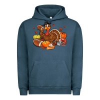 Pigment Midnight Navy football turkey thanksgiving Urban Hoodie - MaliasSmallBusiness