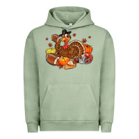 Pigment Oil Green football turkey thanksgiving Urban Hoodie - MaliasSmallBusiness