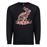 Black bunny with blossom flower Premium Sweatshirt - Artiststas