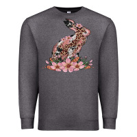 Charcoal Heather bunny with blossom flower Premium Sweatshirt - Artiststas