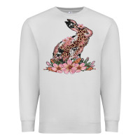 Dove Grey bunny with blossom flower Premium Sweatshirt - Artiststas