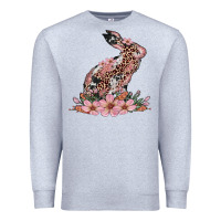 Heather Grey bunny with blossom flower Premium Sweatshirt - Artiststas