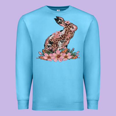 Bunny With Blossom Flower Premium Sweatshirt Designed By Artiststas