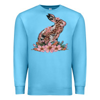 Ocean Blue bunny with blossom flower Premium Sweatshirt - Artiststas