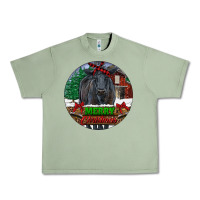 Oil Green Black Angus Cattle Merry Christmas Urban Heavy Tee - RanaPortraitStore