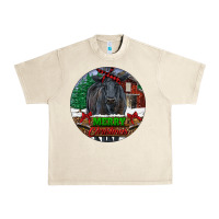 Sandshell Black Angus Cattle Merry Christmas Urban Heavy Tee - RanaPortraitStore