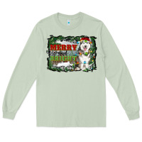 Matcha merry and bright husky farm  background Long Sleeve Tee - RanaPortraitStore