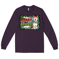 Plum merry and bright husky farm  background Long Sleeve Tee - RanaPortraitStore