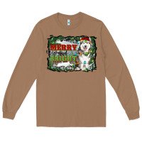 Toasted Coconut merry and bright husky farm  background Long Sleeve Tee - RanaPortraitStore