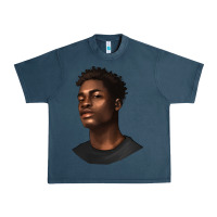 Midnight Navy afro man Urban Heavy Tee - texasbilliewilder